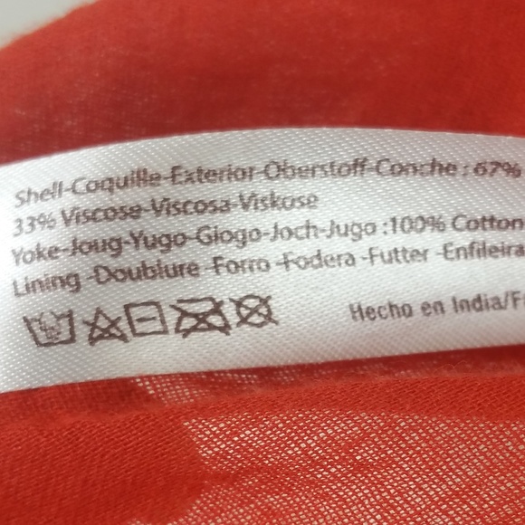 Free People One Orange Geo Blouson Top XS VGUC - Picture 8 of 8